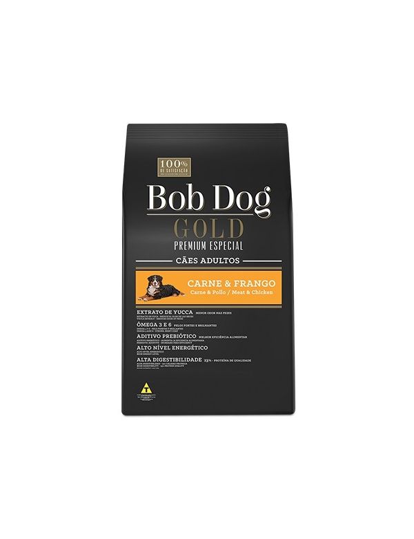 Ração Bob Dog Gold Cães Adultos Carne e Frango
