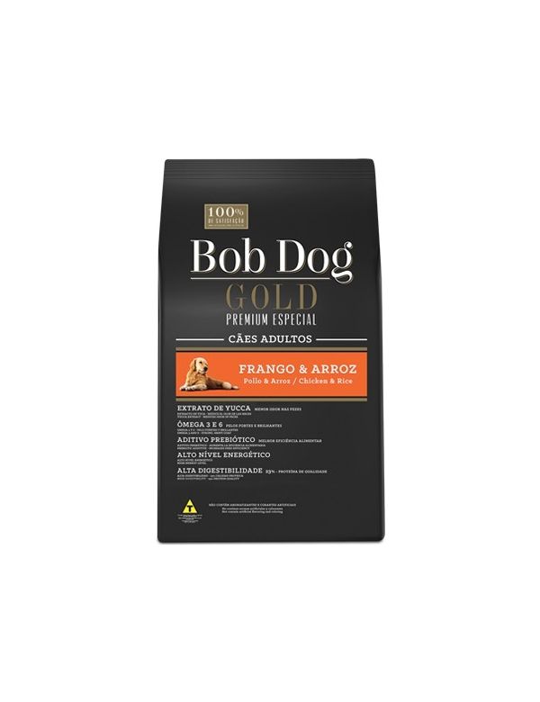 Ração Bob Dog Gold Cães Adultos Frango e Arroz
