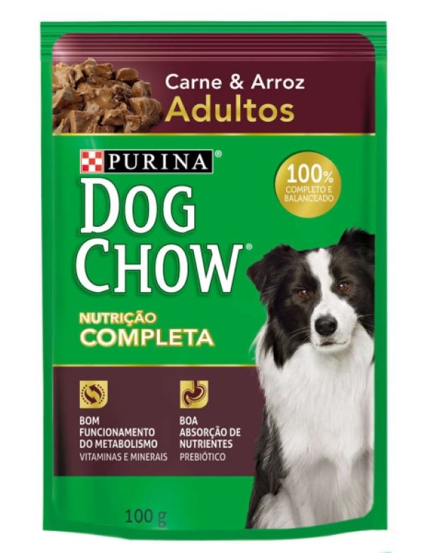 Ração Nestlé Purina Dog Chow Adultos Sachê Carne e Arroz